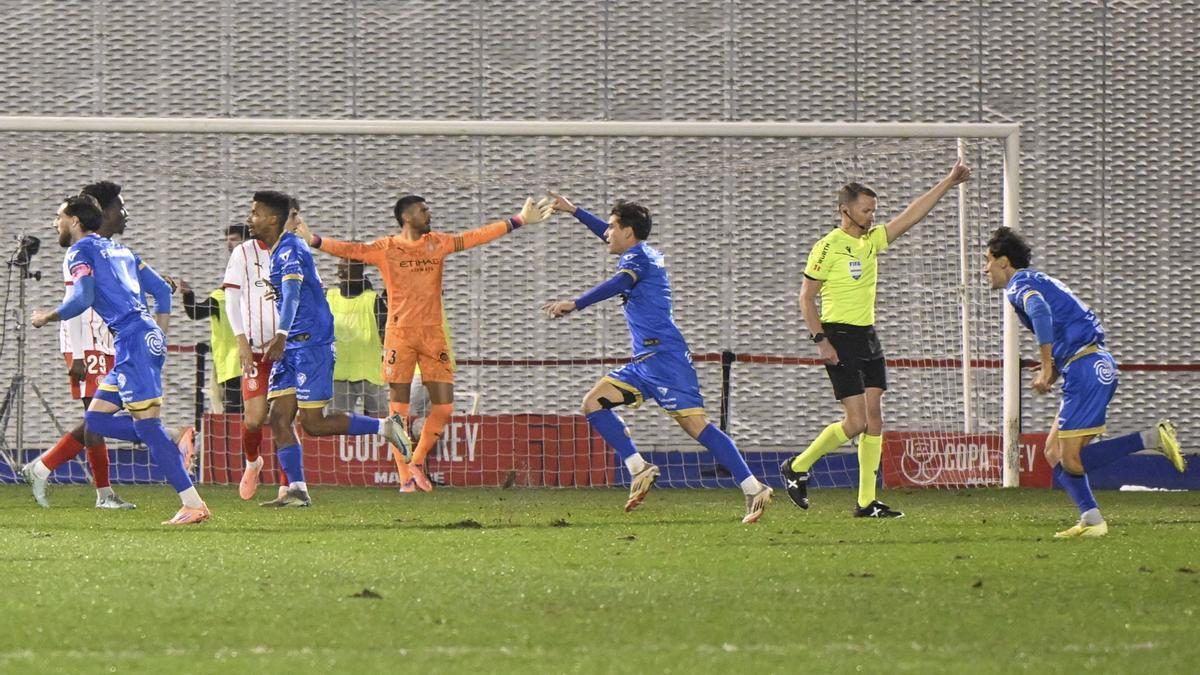 L'Ourense, celebrant l'1-0