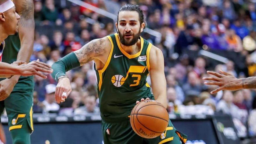 Ricky Rubio con los Jazz de Utah.