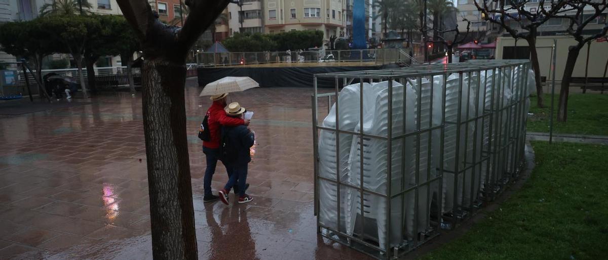 Un acto de Magdalena suspendido por la lluvia en la edición de 2022.