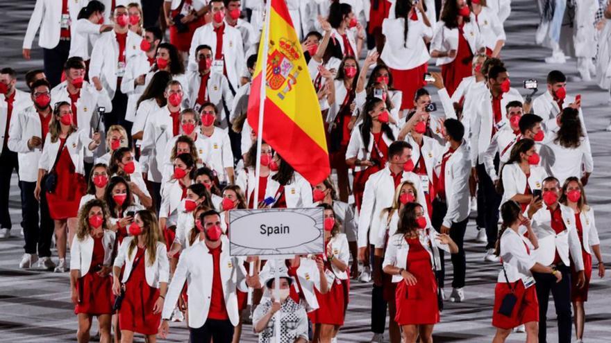 La delegación española, en la ceremonia de apertura de los Juegos de Tokio. | | EFE