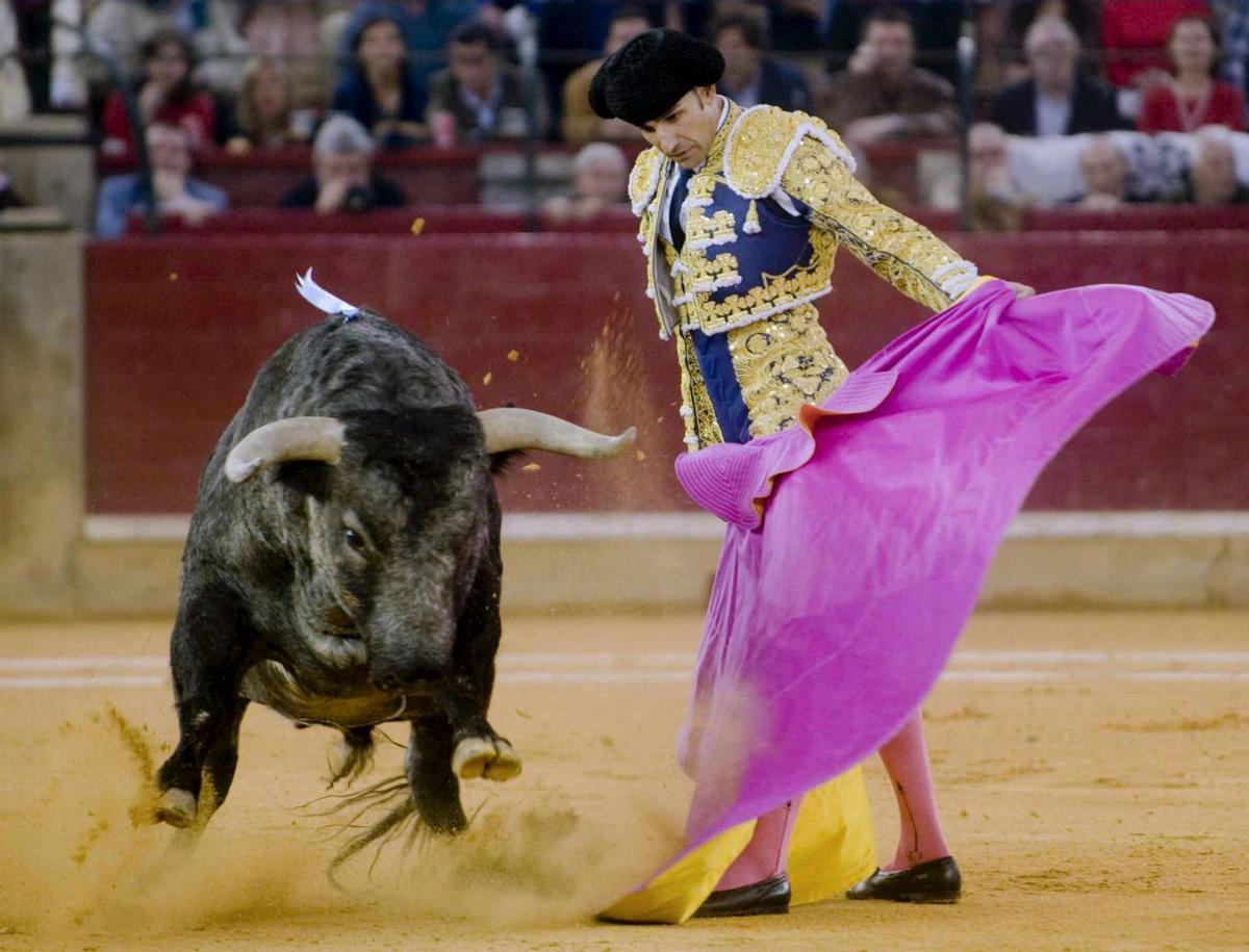 Ein Torero in Zaragoza lässt einen Stier ins Leere laufen.  | FOTO: VÍCTOR LAX/EFE