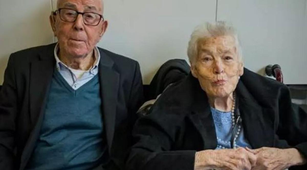 Toni Boned Costa, y su mujer Antonia Marí Marí, en la celebración del cien cumpleaños de Boned