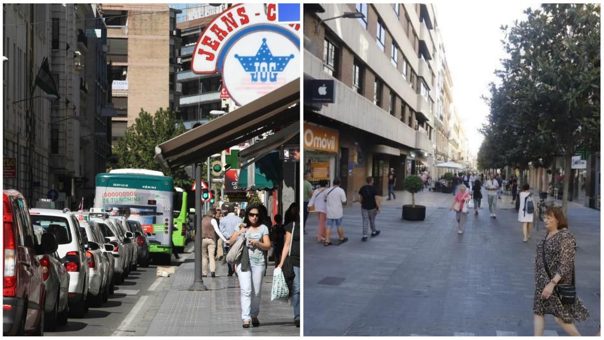 Antes y después de la calle Cruz Conde.