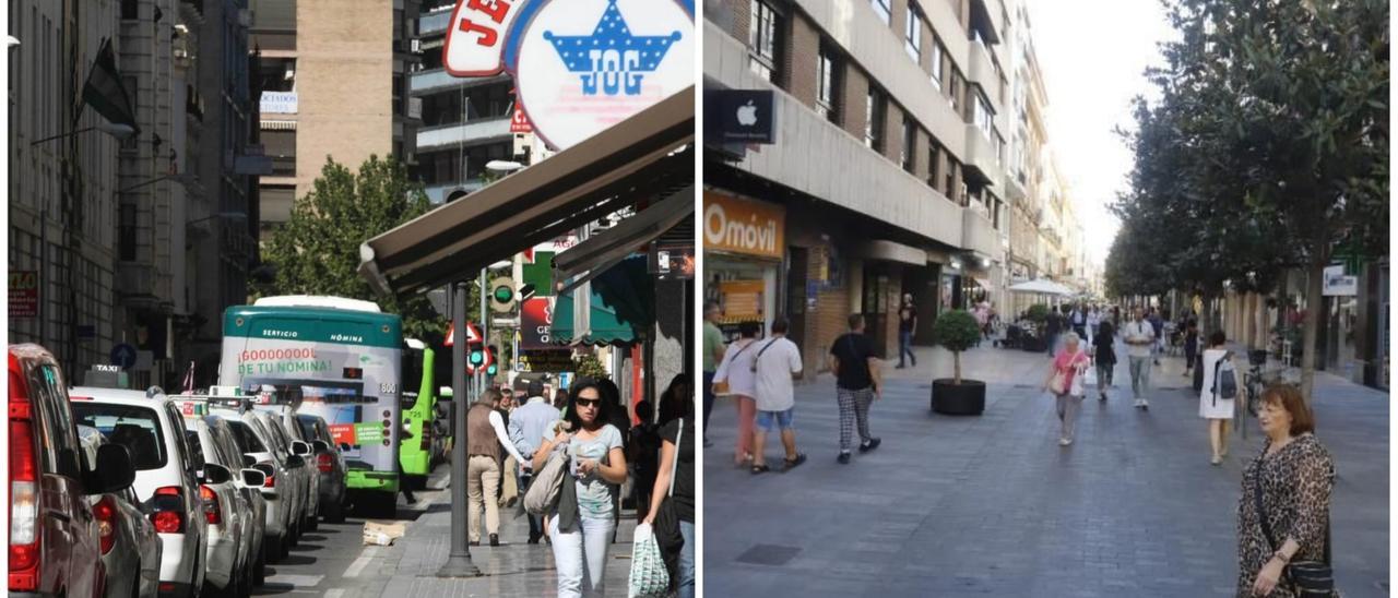 Antes y después de la calle Cruz Conde.