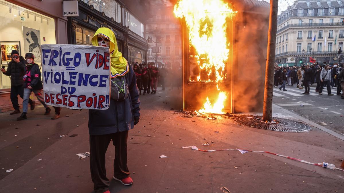 Las imágenes de la novena jornada de huelga en Francia contra la reforma de las pensiones
