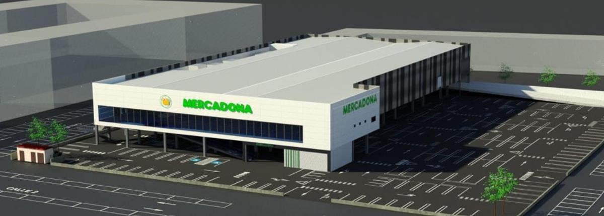 Recreación del futuro Mercadona de Huerta de Santa Isabel Oeste.