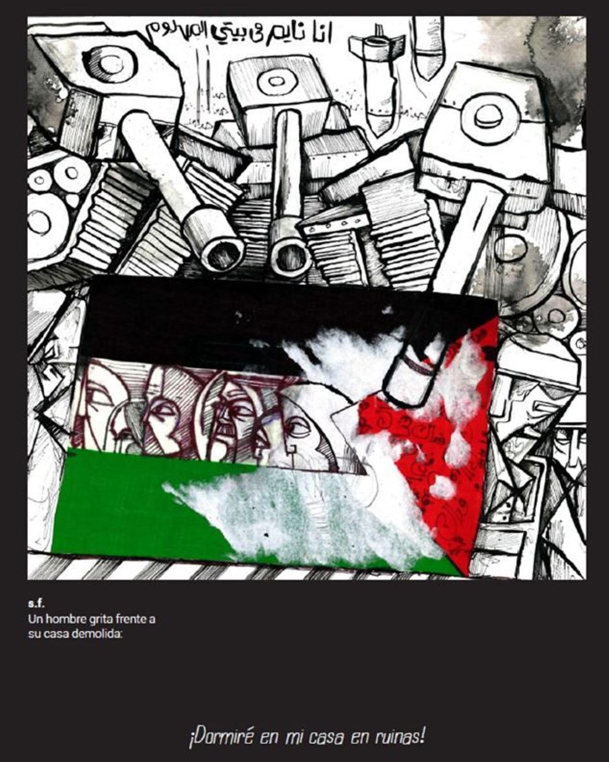 Ilustración de Mohammad Sabaaneh de '30 segundos en Gaza'.
