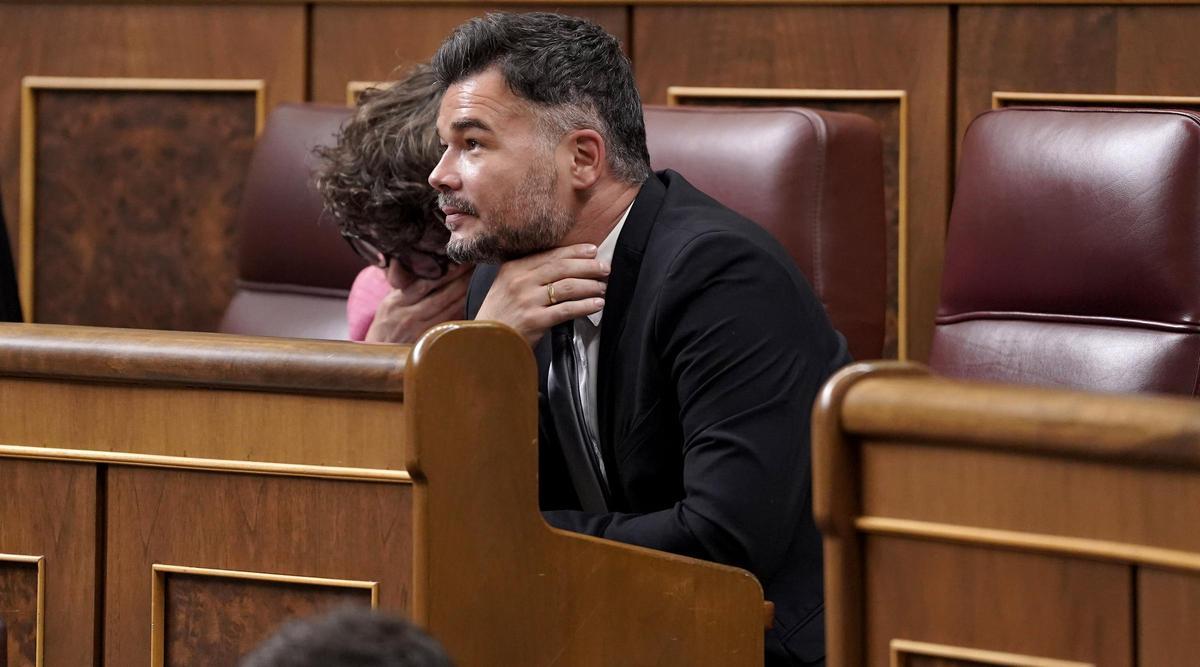 Gabriel Rufián, ERC. Comparecencia de Pedro Sánchez en el Congreso de los Diputados.