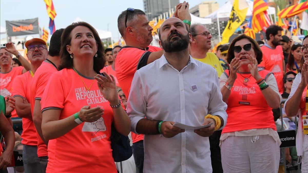 Manifestación de la Diada en la Diagonal de Barcelona.