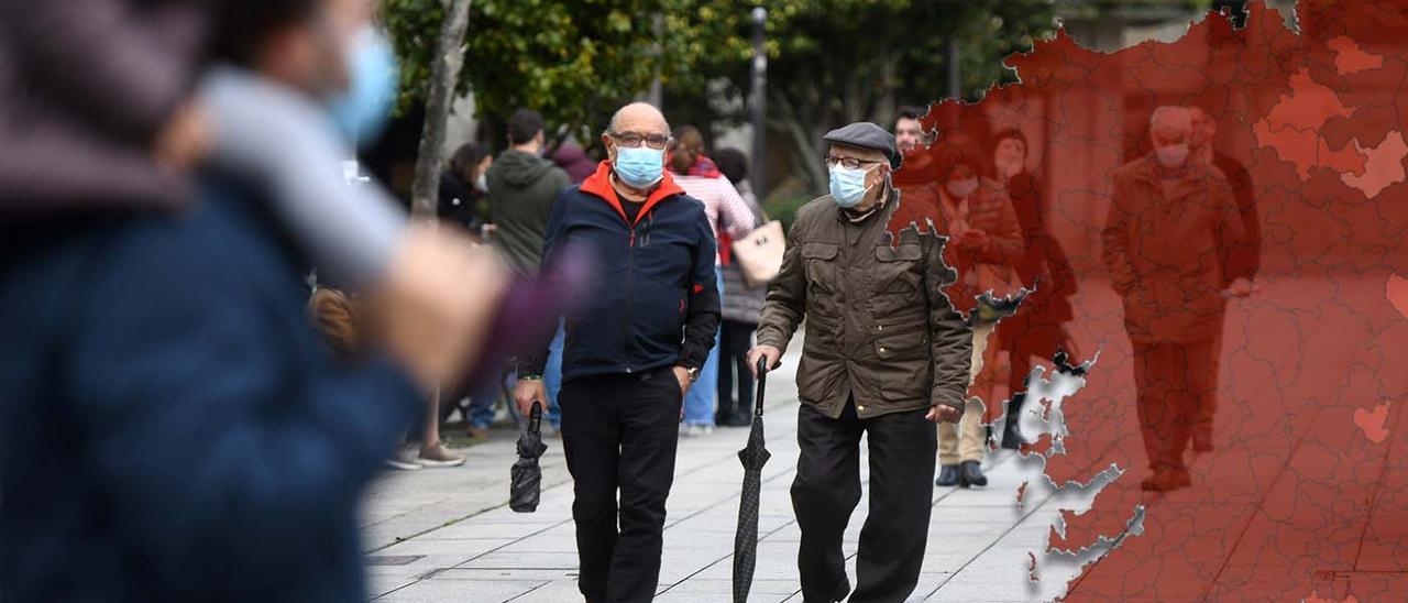 Imagen de fondo: gente paseando por una calle de Pontevedra