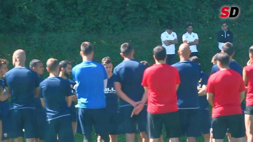 Entrenamiento previo al partido ante el Sporting de Portugal