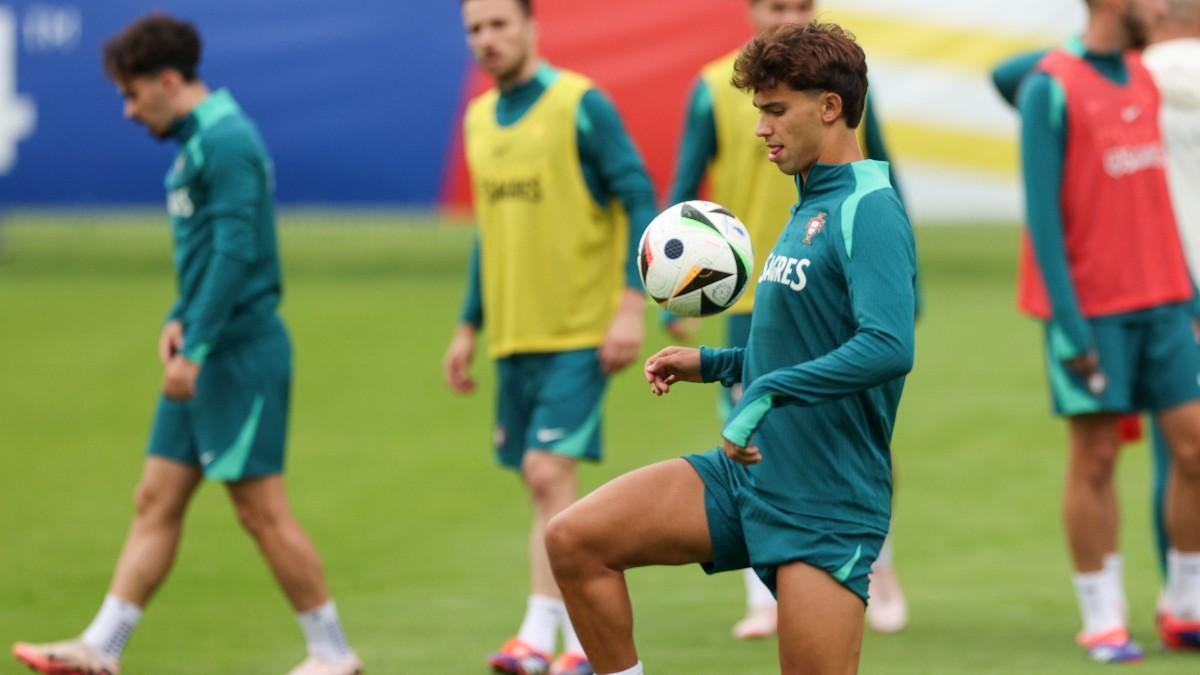 Joao Félix durante un entrenamiento de Portugal en la Eurocopa de Alemania 2024