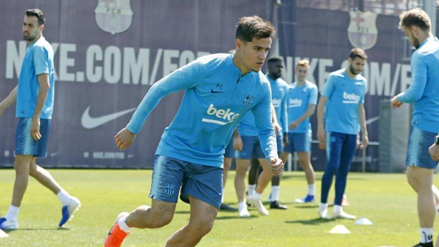 Coutinho en un entrenament