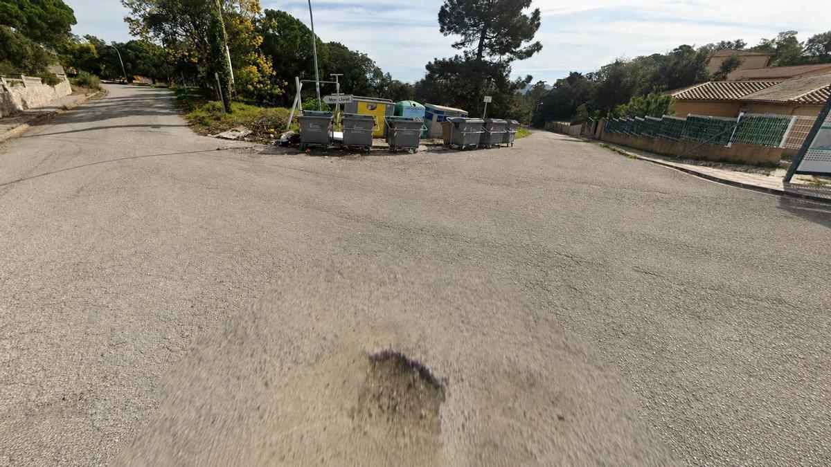 La zona de contenidors on van trobar el cadàver a Lloret de Mar.
