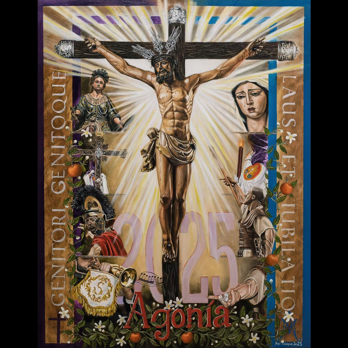 Cartel de la hermandad de la Agonía realizado por Fran Gázquez.