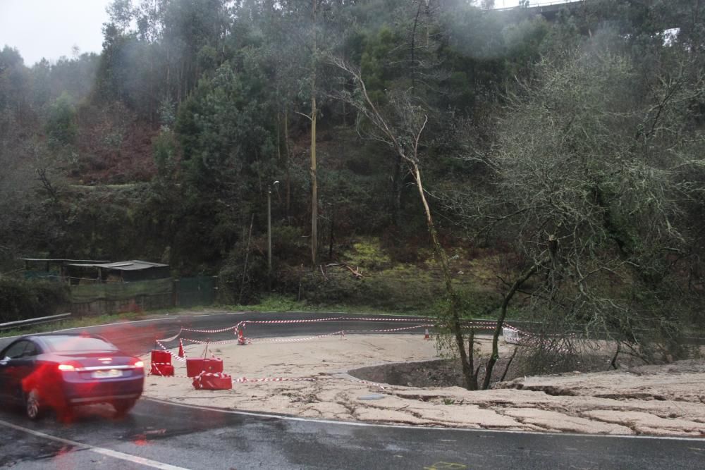 Efectos del temporal en O Morrazo