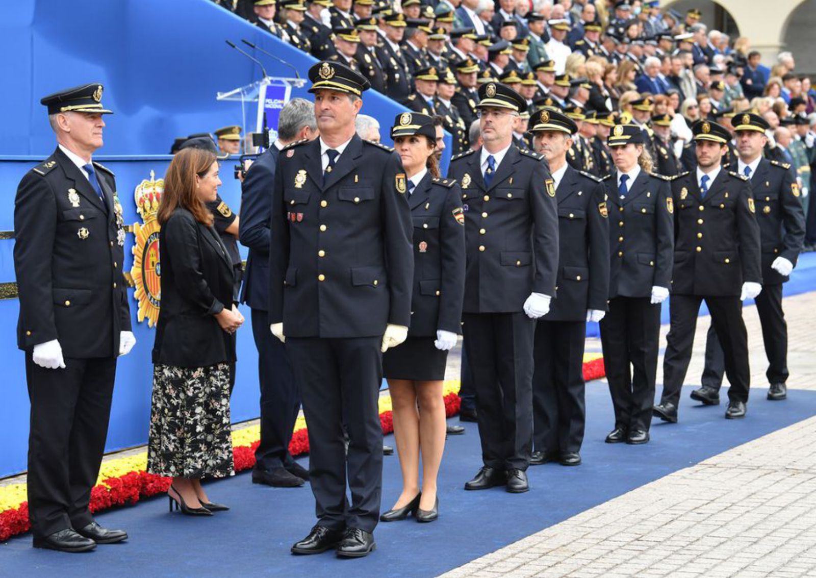 Algunos de los agentes condecorados en el acto del Día de la Policía.