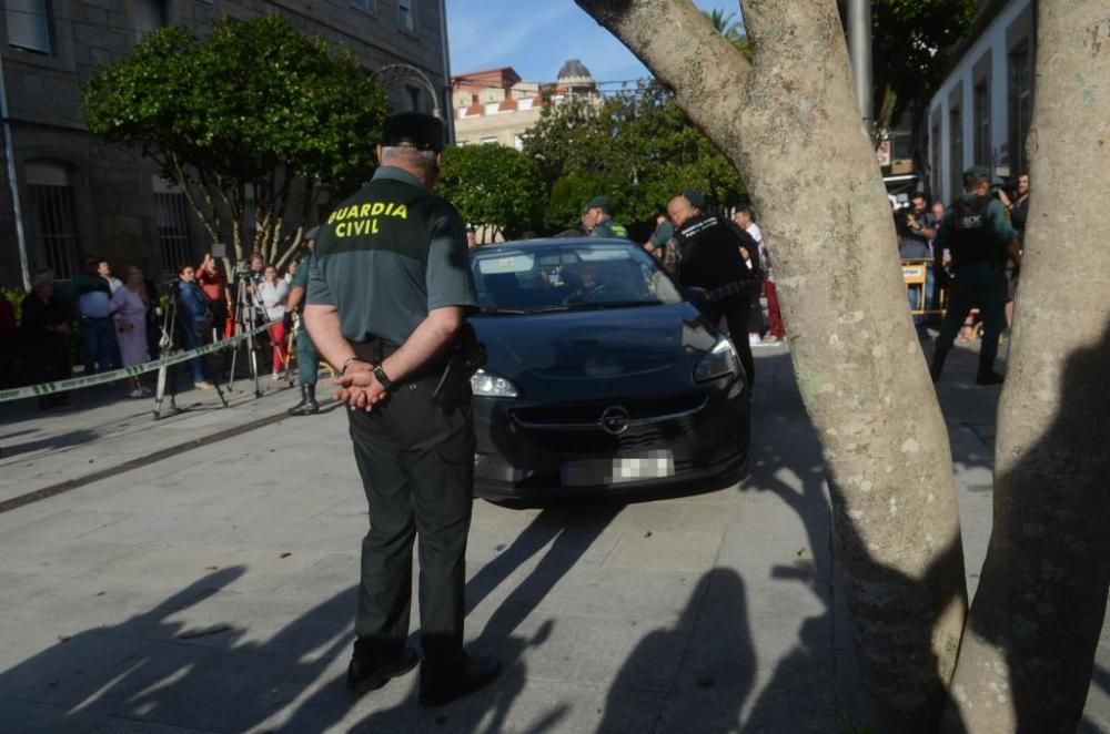 El autor de la barbarie de Valga entra en los juzgados de Caldas