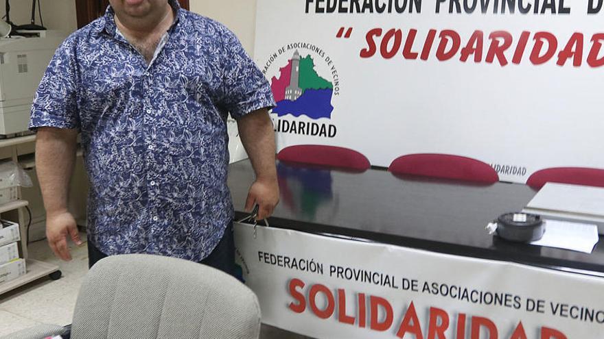 José Óscar López, en 2017, en la sede de Solidaridad.