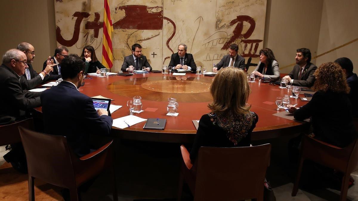 Reunión del Govern de Quim Torra, en enero del 2020