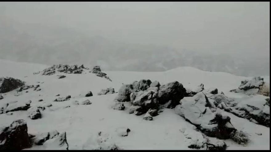 Así luce el manto blanco en el Teide