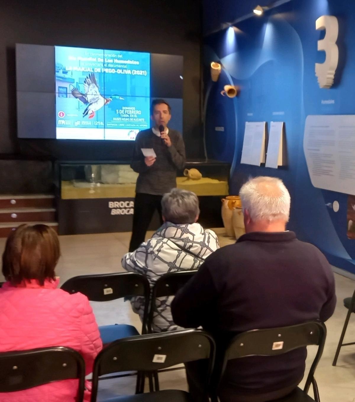 Un momento de la presentación del documental &quot;La Marjal de Pego - Oliva&quot;.