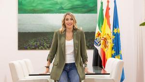 María Guardiola, en su despacho en Presidencia, este miércoles.