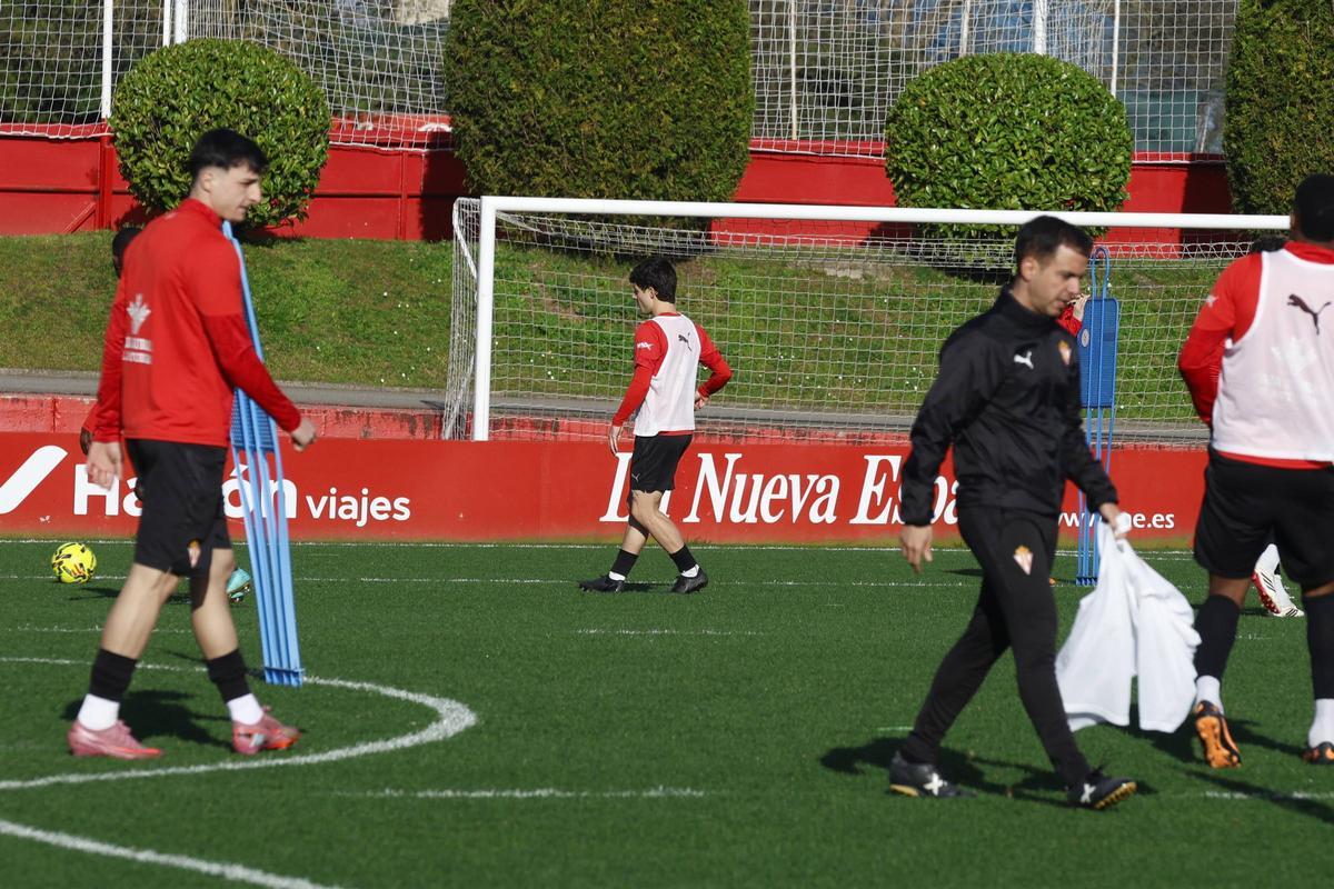 Entrenamiento del Sporting en Mareo.