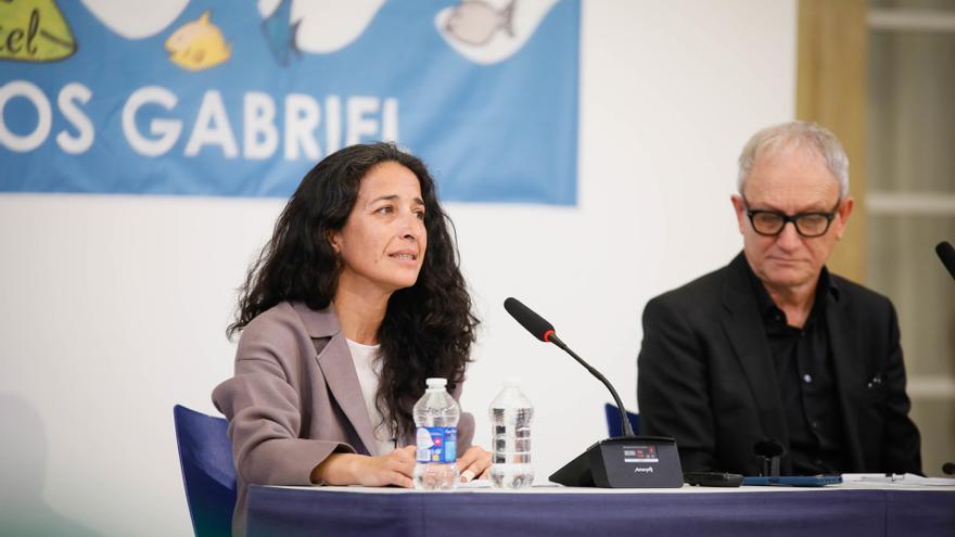 Patricia Ramírez, madre de Gabriel Cruz, ofrece una rueda de prensa bajo el lema 'Nuestros peces no se venden', a 11 de mayo de 2024 en Almería (Andalucía, España).