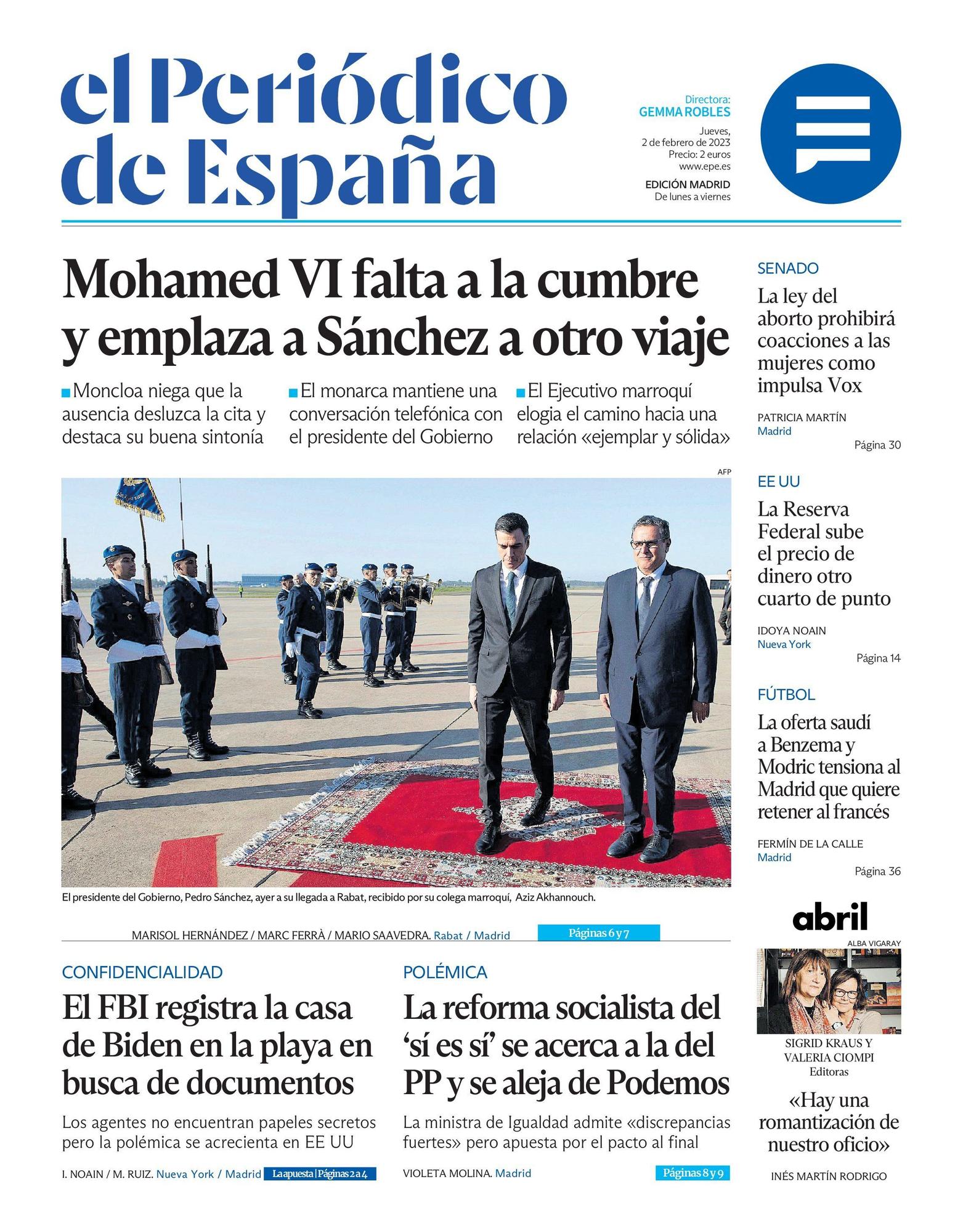 EL PERIÓDICO DE ESPAÑA de hoy jueves 2 de febrero de 2023