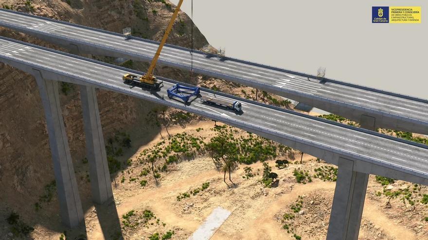 Así se desarrollarán las obras de reparación del viaducto del Guiniguada