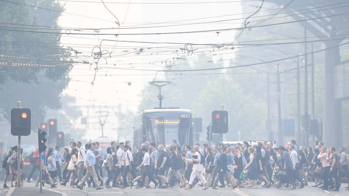 Melbourne, considerada la zona con peor aire del mundo debido al humo de los incendios en Australia.