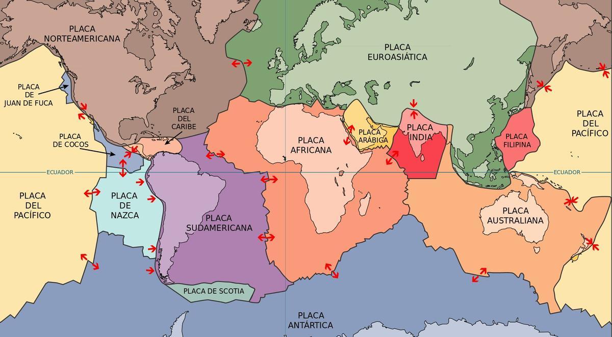 Placas tectónicas del planeta