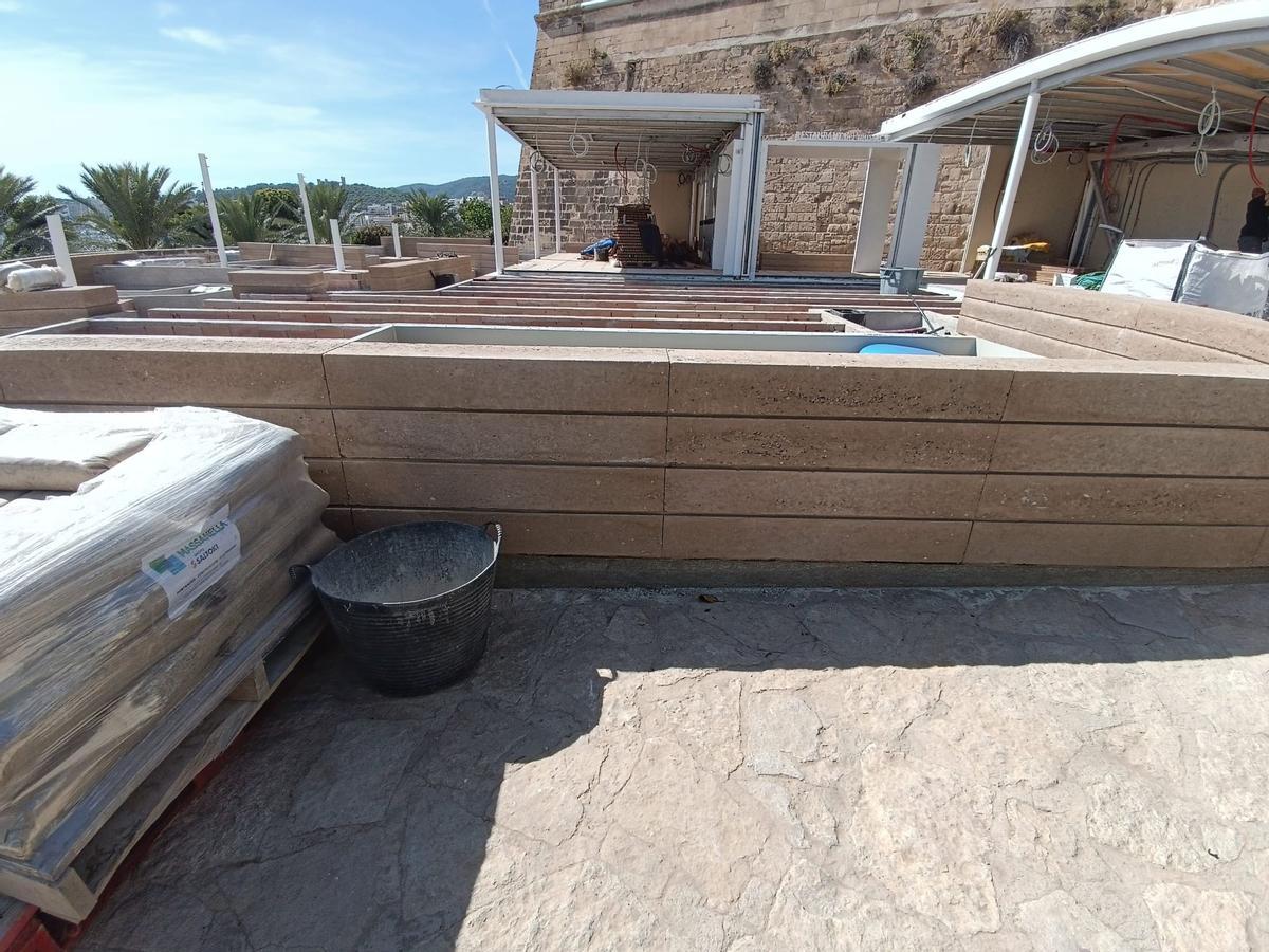 Las fotos de las obras del nuevo retaurante beach club del museo Es Baluard de Palma que el Consell ha paralizado