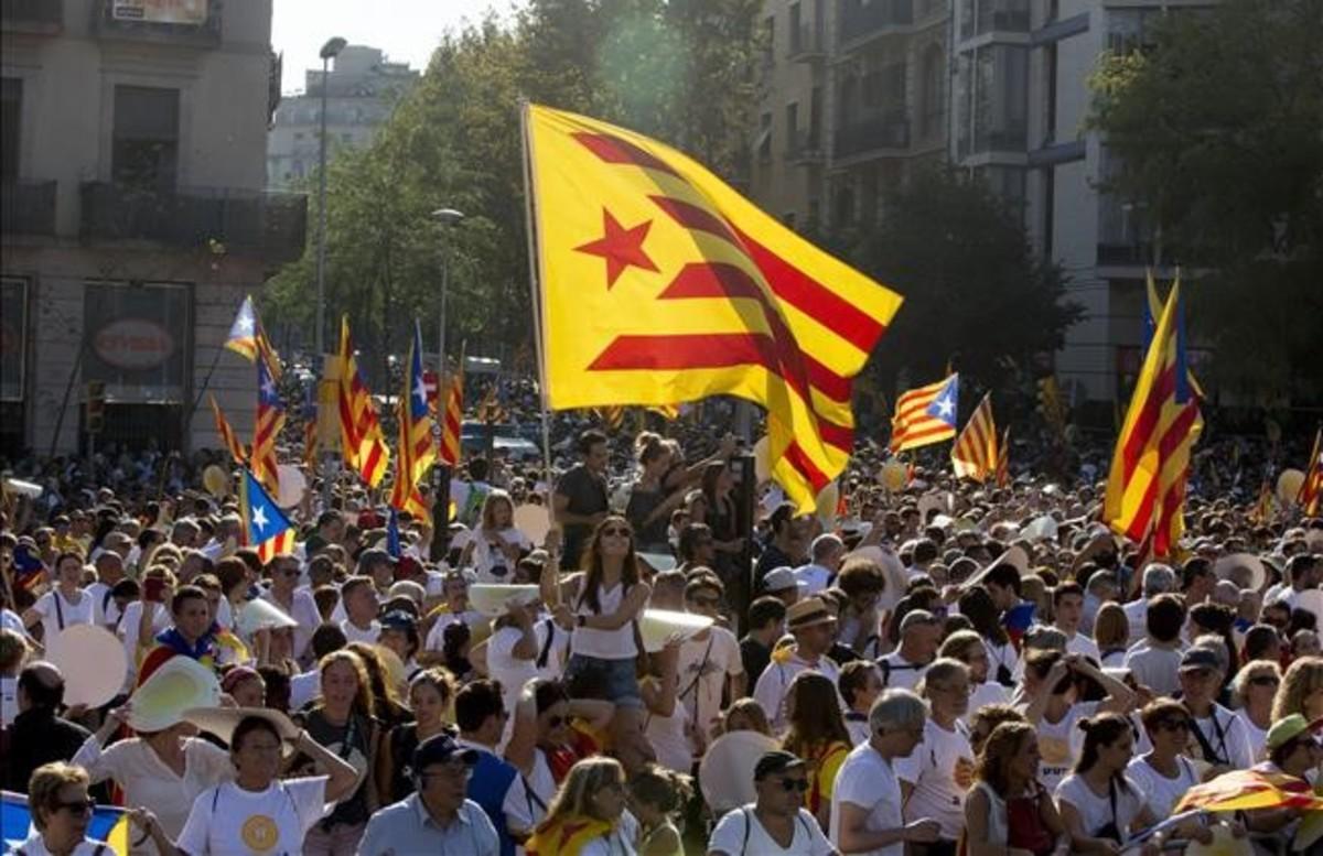 Fotografía de la movilización de la ANC en motivo de la Diada de Catalunya el septiembre del 2016 en Barcelona.