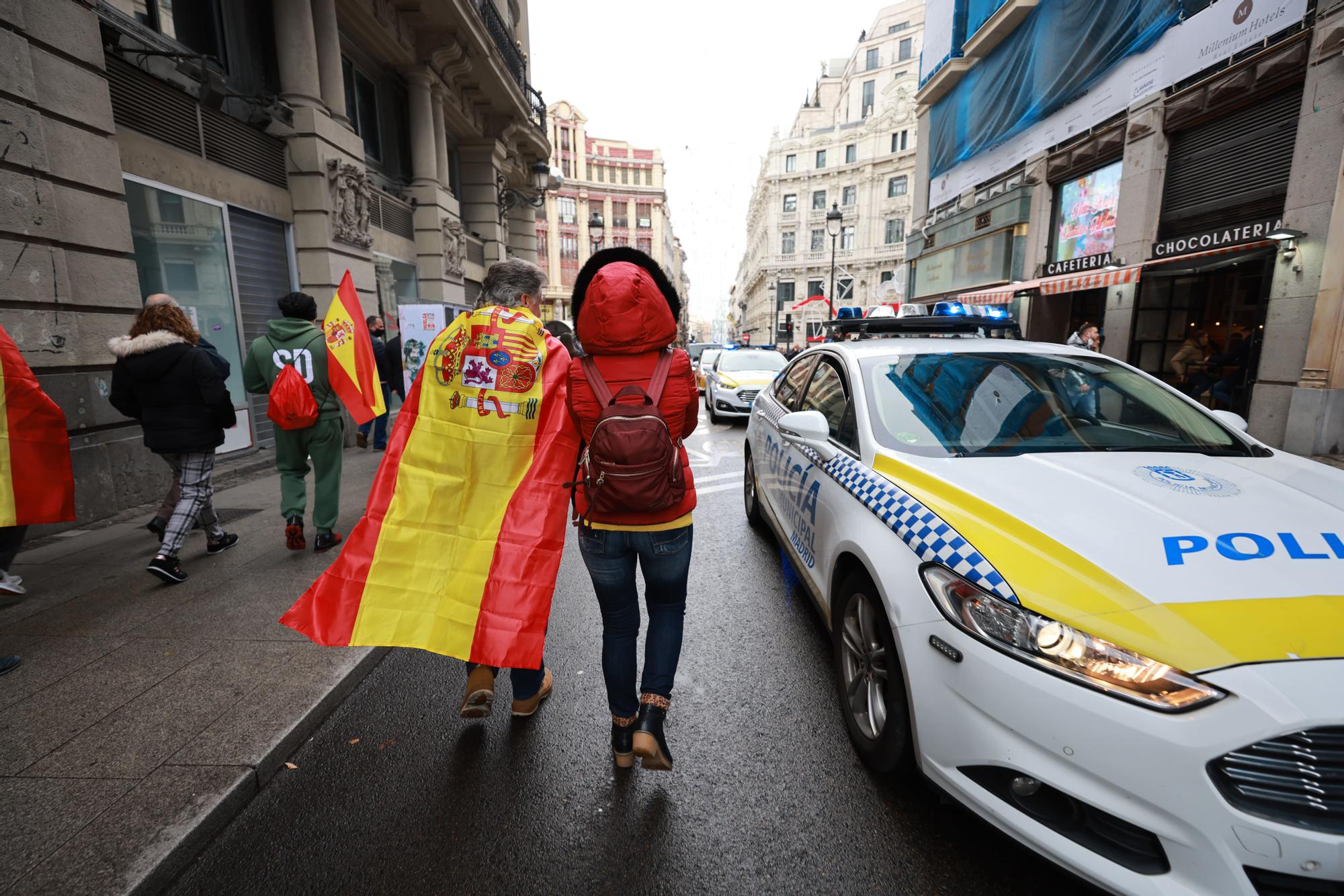 Representación de policías y guardias civiles alicantinos en la manifestación en contra de la "Ley Mordaza" en Madrid