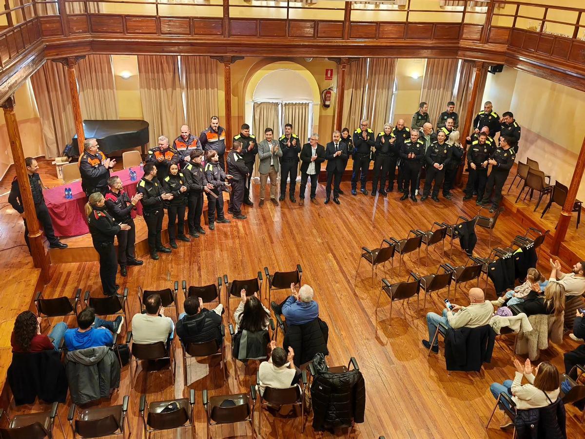 Un moment de la celebració de la Diada de la Policia Local de Sant Hilari Sacalm.