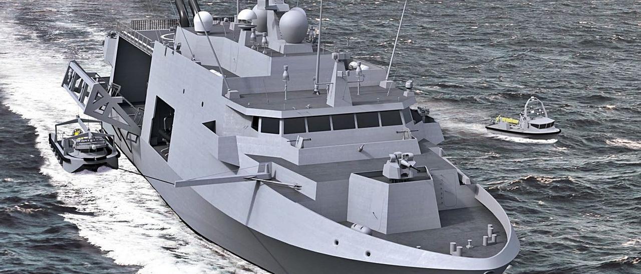 Recreación de los buques cazaminas para las Armadas de Bélgica y Países Bajos.