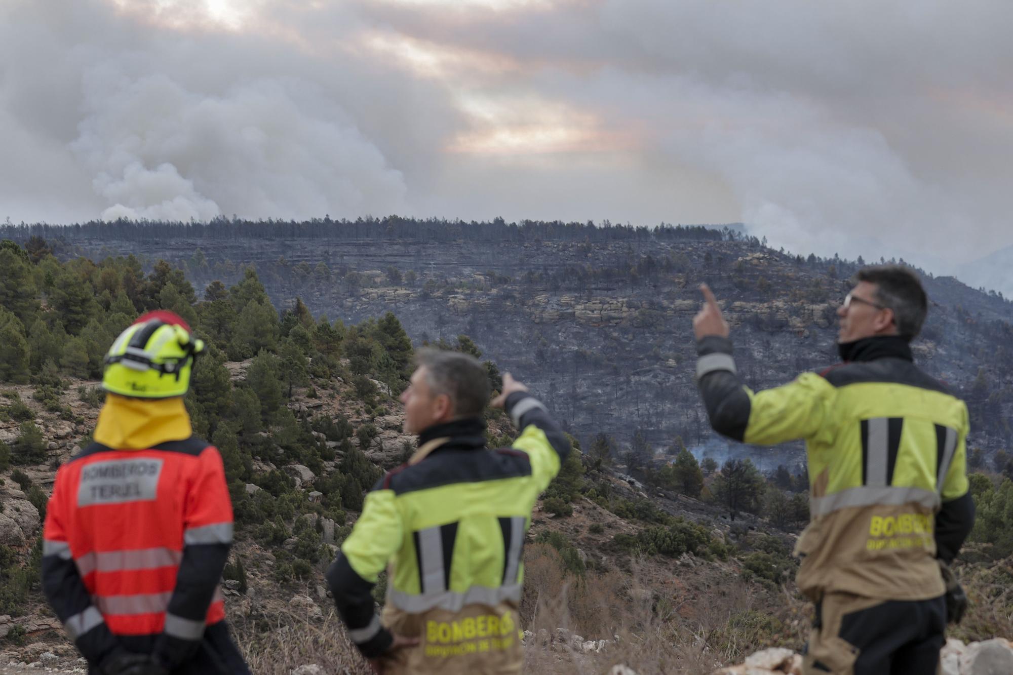 El incendio en Castellón y Teruel, en imágenes