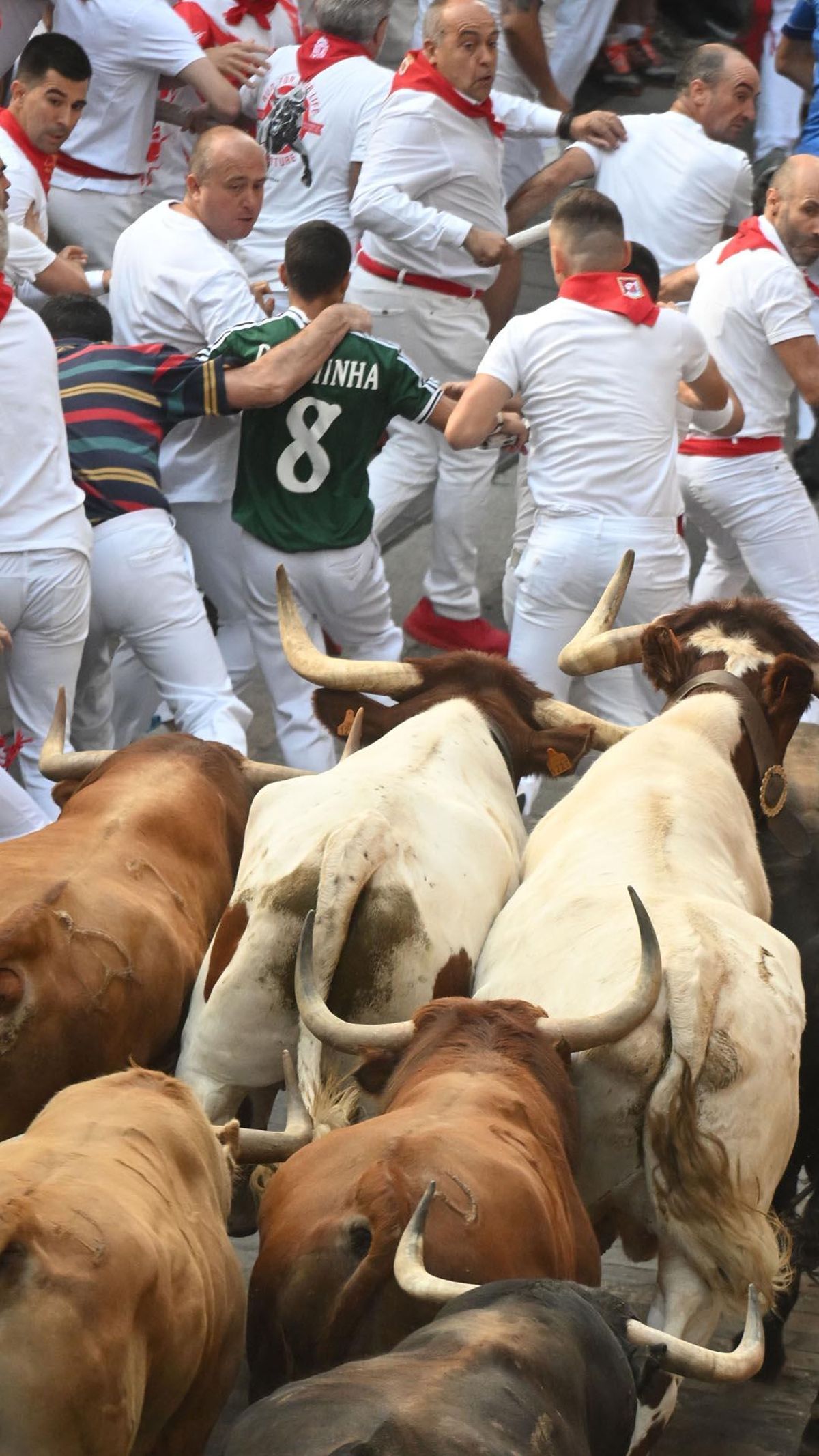 Quinto encierro de San Fermín con toros de Jandilla