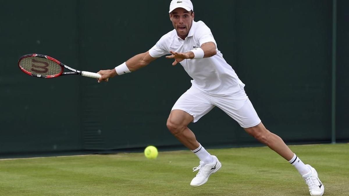 Roberto Bautista, en su partido ganador ante el australiano Thompson.