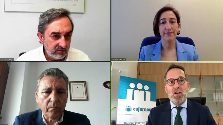 José Ramón Mendaza, Natalia Sánchez, Sergio Cuberos y Carlos Sánchez San Román participaron en la webinar organizada por La Opinión de Málaga.