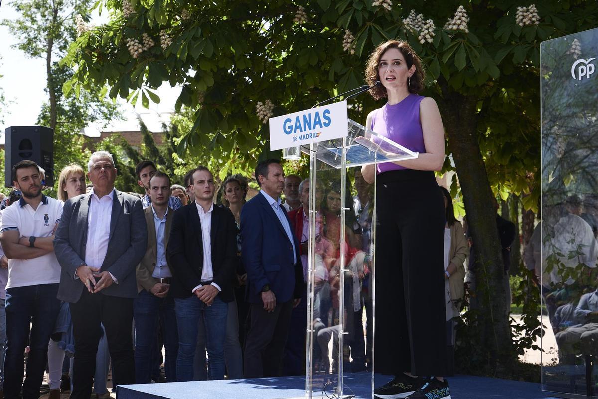 Ayuso, durante el acto de presentación de su candidatura a presidir el PP de Madrid