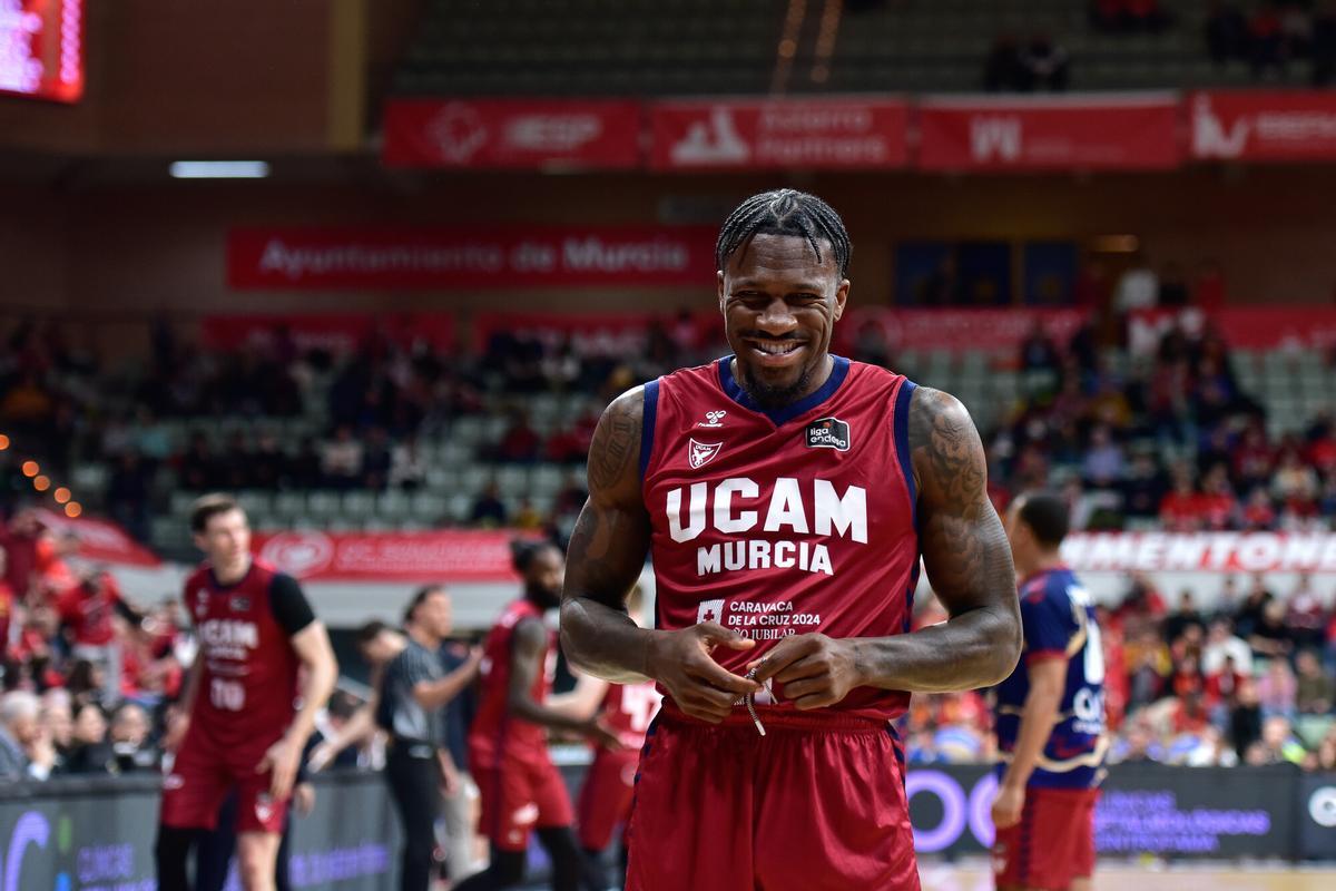 Dylan Ennis, del UCAM Murcia, durante un partido en el Palacio.