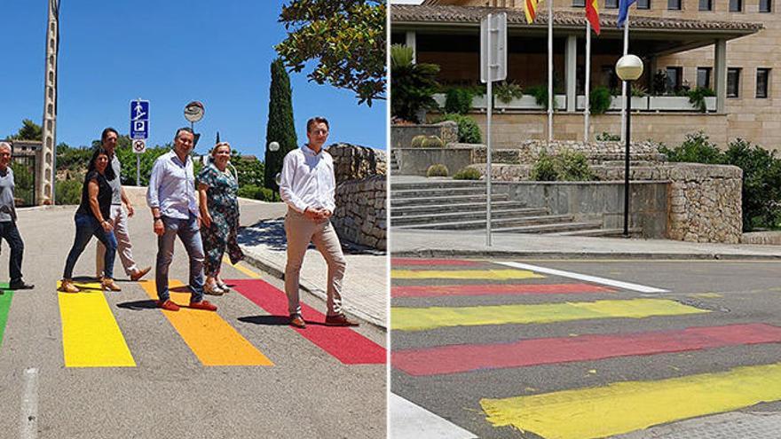 El paso de cebra que muda de piel: de los colores LGTBI a los de la bandera española