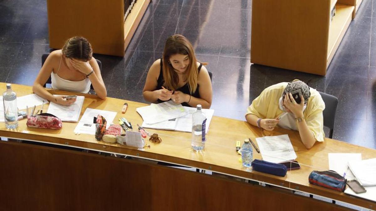Estudiantes de la Universidad de Málaga preparan la Selectividad 2023