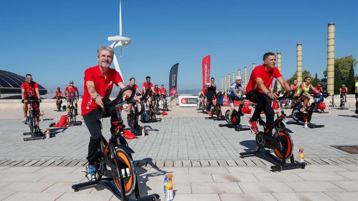 Martín Fiz y Miguel Indurain apadrinaron la iniciativa de Banco Santander