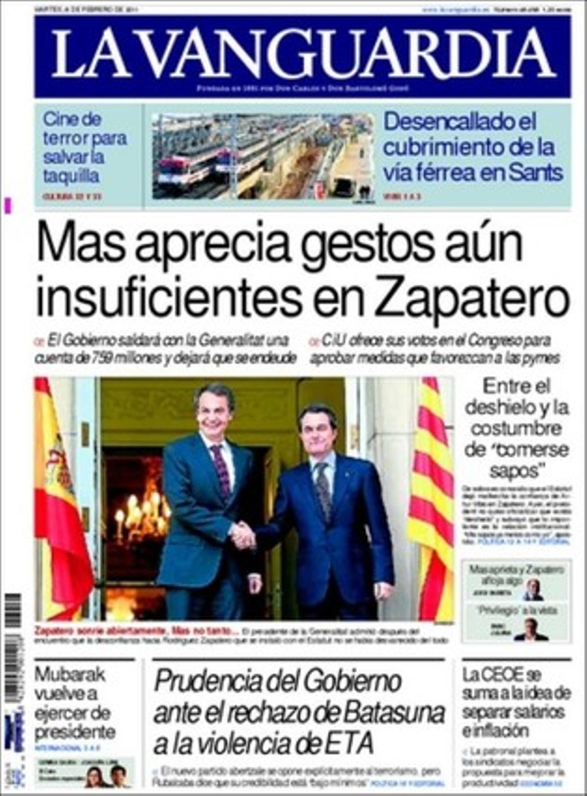 ’La Vanguardia’ també explica en pàgines interiors que l’Ajuntament de Barcelona ha anunciat que comprarà el teatre Arnau.