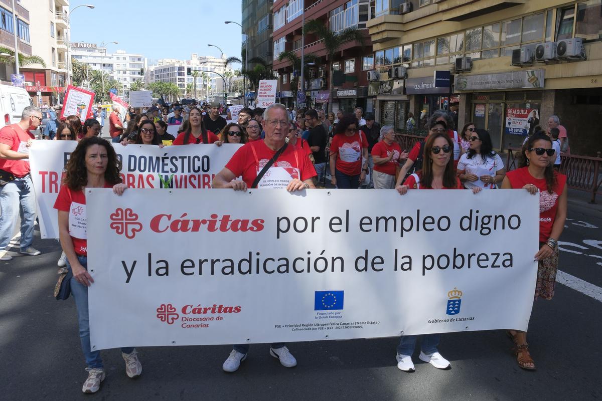 Manifestación por el Día de los Trabajadores en Las Palmas de Gran Canaria
