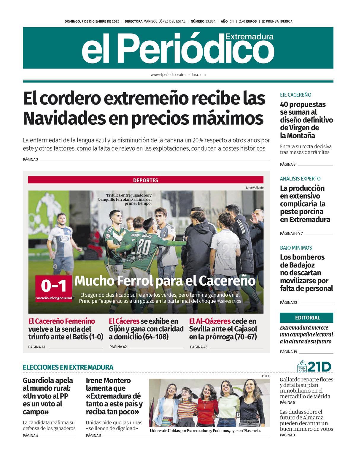 Consulta la portada correspondiente al día 7 de diciembre de 2025